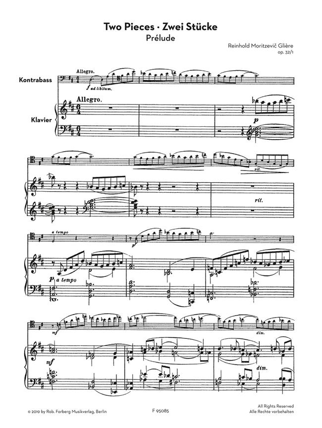 Zwei Stücke op. 32 Prélude - Scherzo - für Kontrabass und Klavier